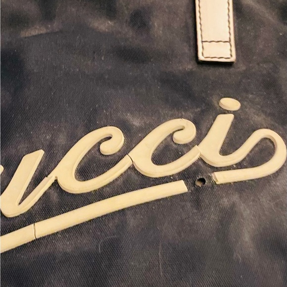 Cute Vintage Gucci Navy and White Medium tote bag - Picture 4 of 6